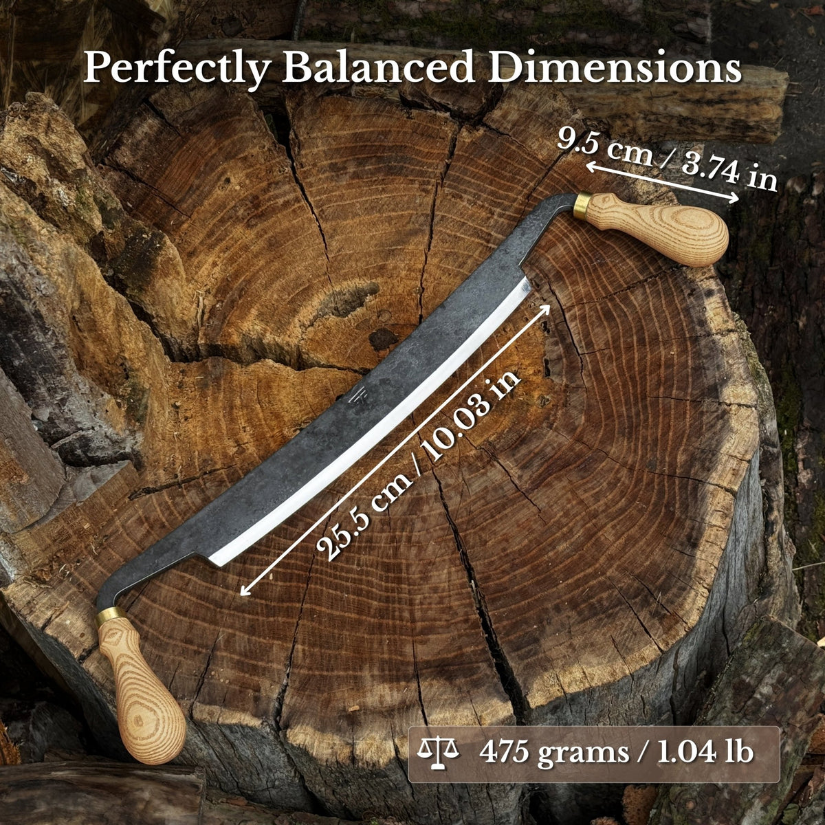 Curved Draw Knife (Push/Pull Shave), 25.5 cm (10 inch) Cutting Edge - 2