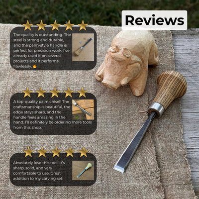 Detail Carving Chisel with Palm Handle, 10 mm (0.39 inches) - 9