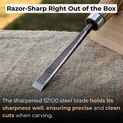 Detail Carving Chisel with Palm Handle, 10 mm (0.39 inches) - 2