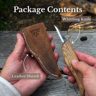 Detail Knife for Wood Carving with Leather Sheath, 4 cm (1.57 inches) - 9