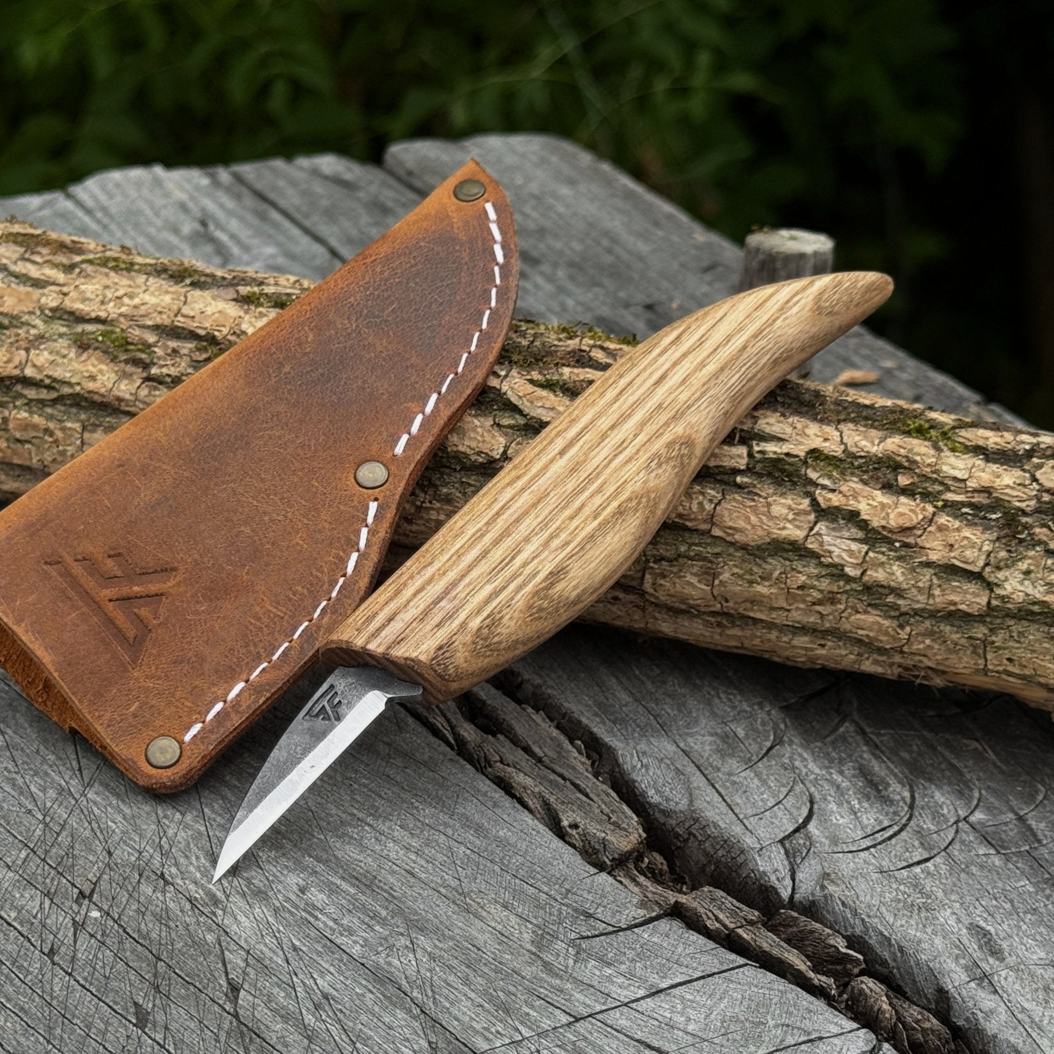 Detail Knife for Wood Carving with Leather Sheath, 4 cm (1.57 inches) - 1