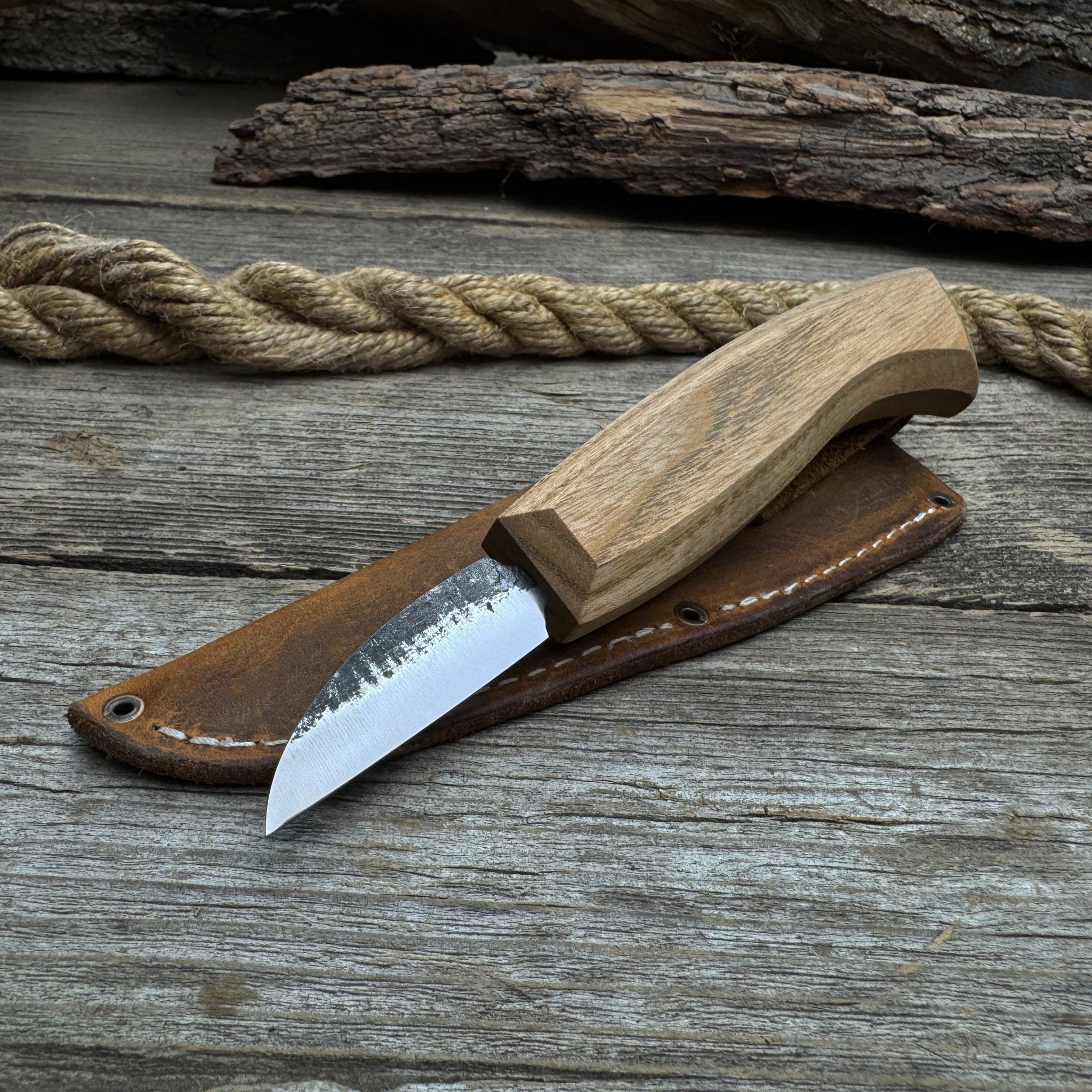 Detail Wood Carving Knife with Leather Sheath, Blade 5 cm (1.97 inches) - 1