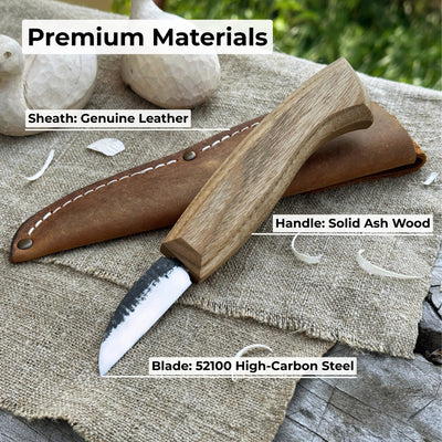 Detail Wood Carving Knife with Leather Sheath, Blade 5 cm (1.97 inches) - 6
