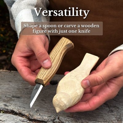 Detail Wood Carving Knife with Leather Sheath, Blade 5 cm (1.97 inches) - 9