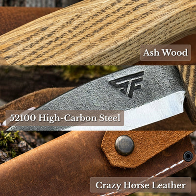 Detail Wood Carving Knife with Leather Sheath, Blade 5 cm (1.97 inches) - 6