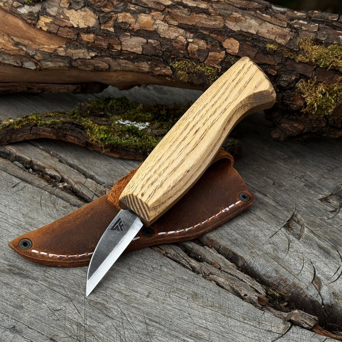 Detail Wood Carving Knife with Leather Sheath, Blade 5 cm (1.97 inches) - 1