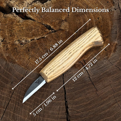 Detail Wood Carving Knife with Leather Sheath, Blade 5 cm (1.97 inches) - 2