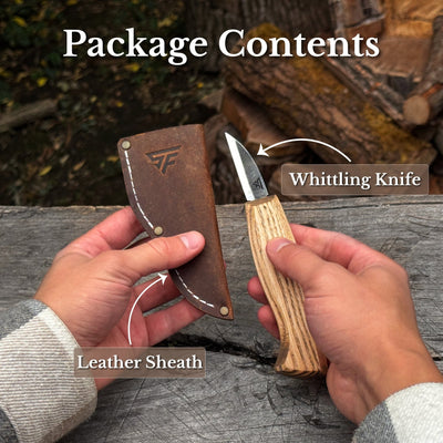Detail Wood Carving Knife with Leather Sheath, Blade 5 cm (1.97 inches) - 8