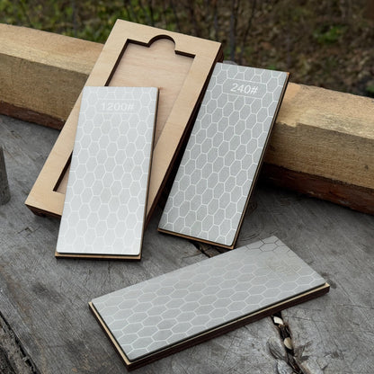 Diamond Sharpening Stone Set with Wooden Stand – 240 / 600 / 1200 Grit - 5