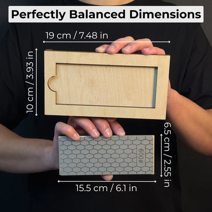 Diamond Sharpening Stone with Wooden Stand – 600 Grit for Knives & Tools - 2
