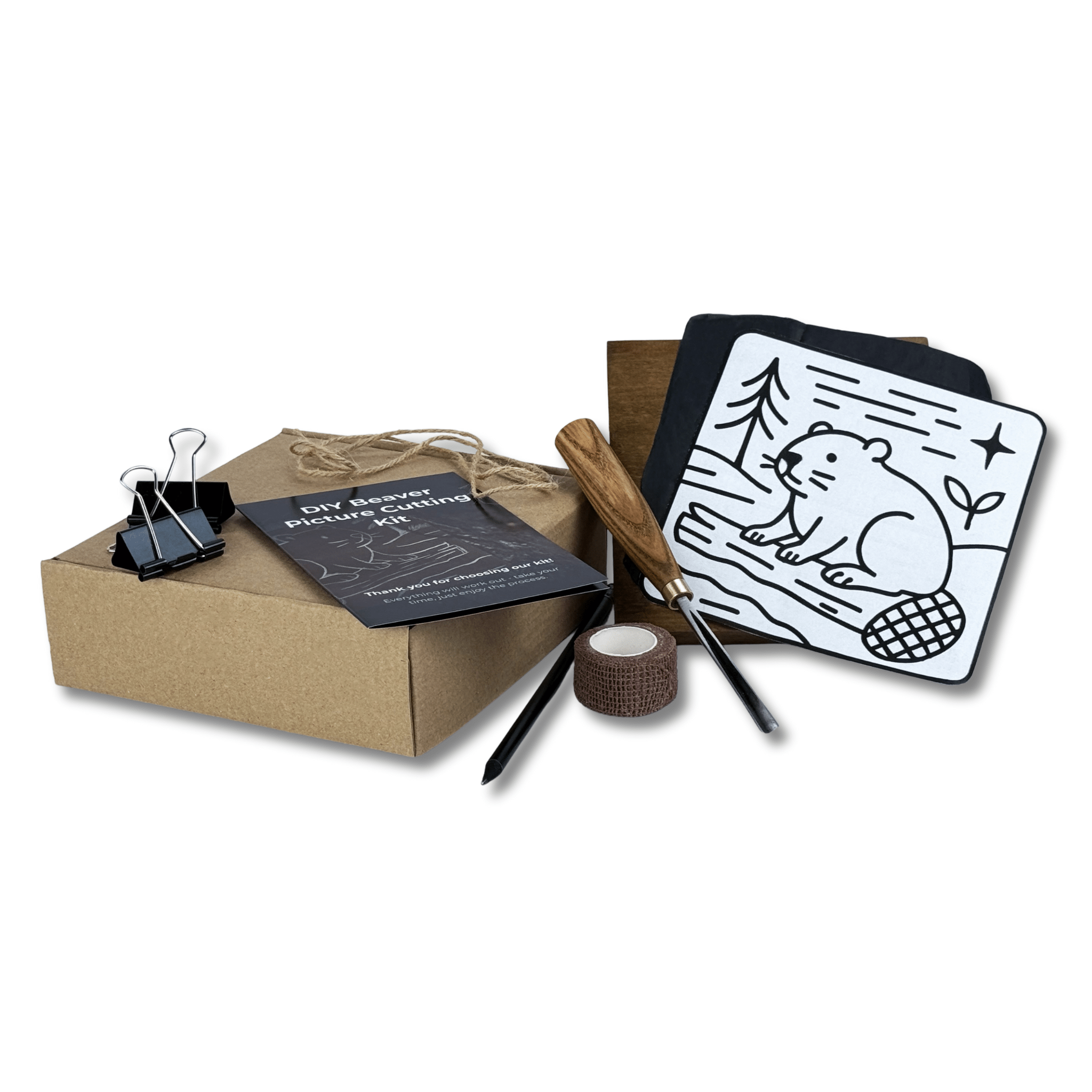 DIY Beaver Carving Kit – Wood Art Set with V - Chisel & Video Guide - 2