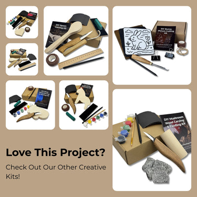 DIY Beaver Carving Kit – Wood Art Set with V - Chisel & Video Guide - 12