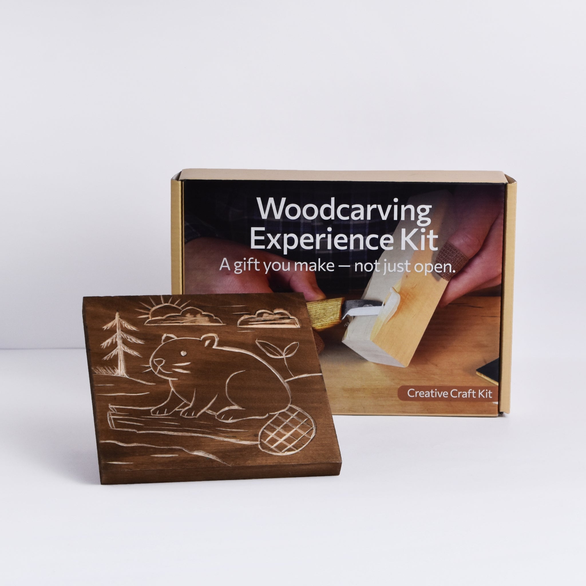 DIY Beaver Carving Kit – Wood Art Set with V - Chisel & Video Guide - 1