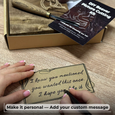 DIY Beaver Carving Kit – Wood Art Set with V - Chisel & Video Guide - 4
