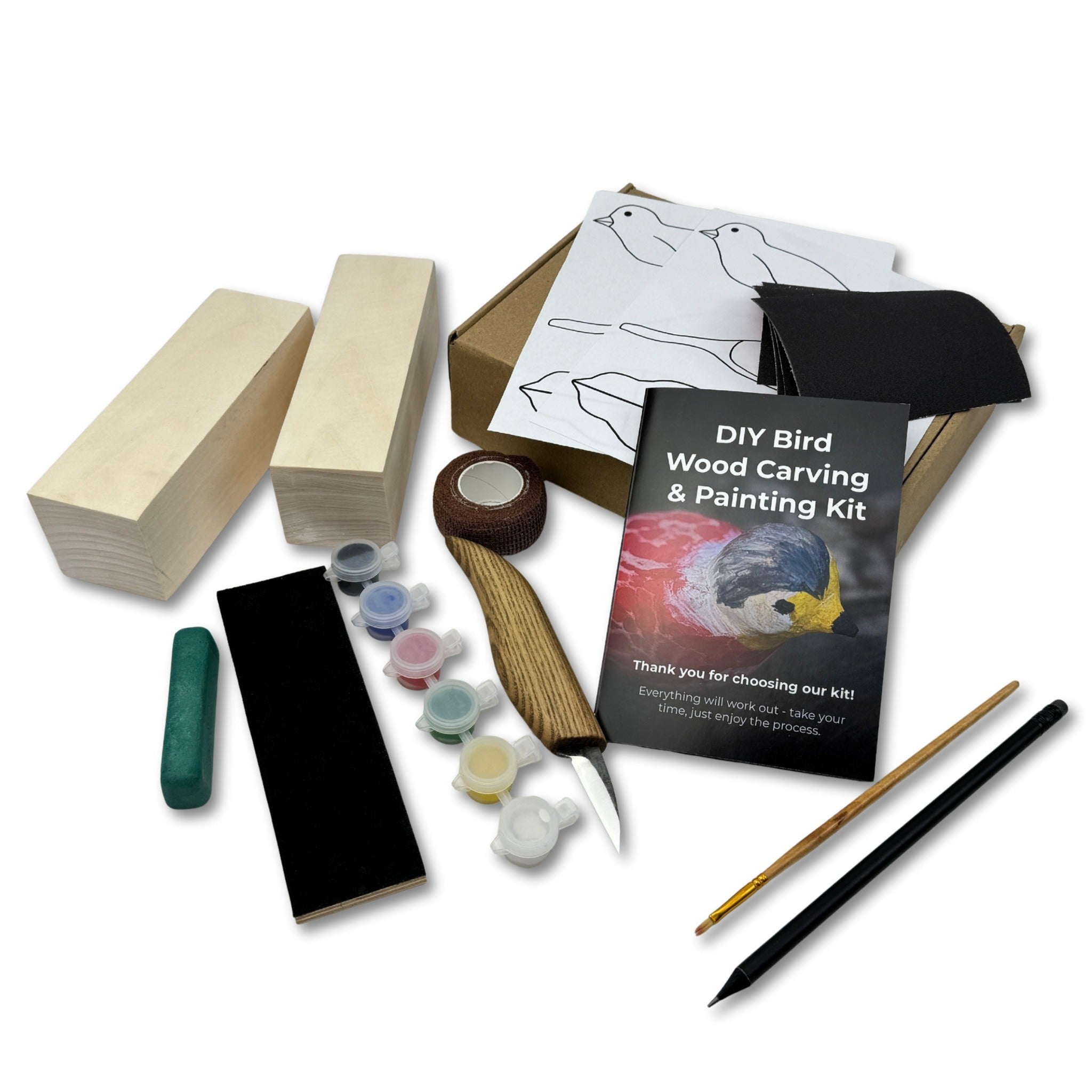 DIY Bird Wood Carving & Painting Kit - 1