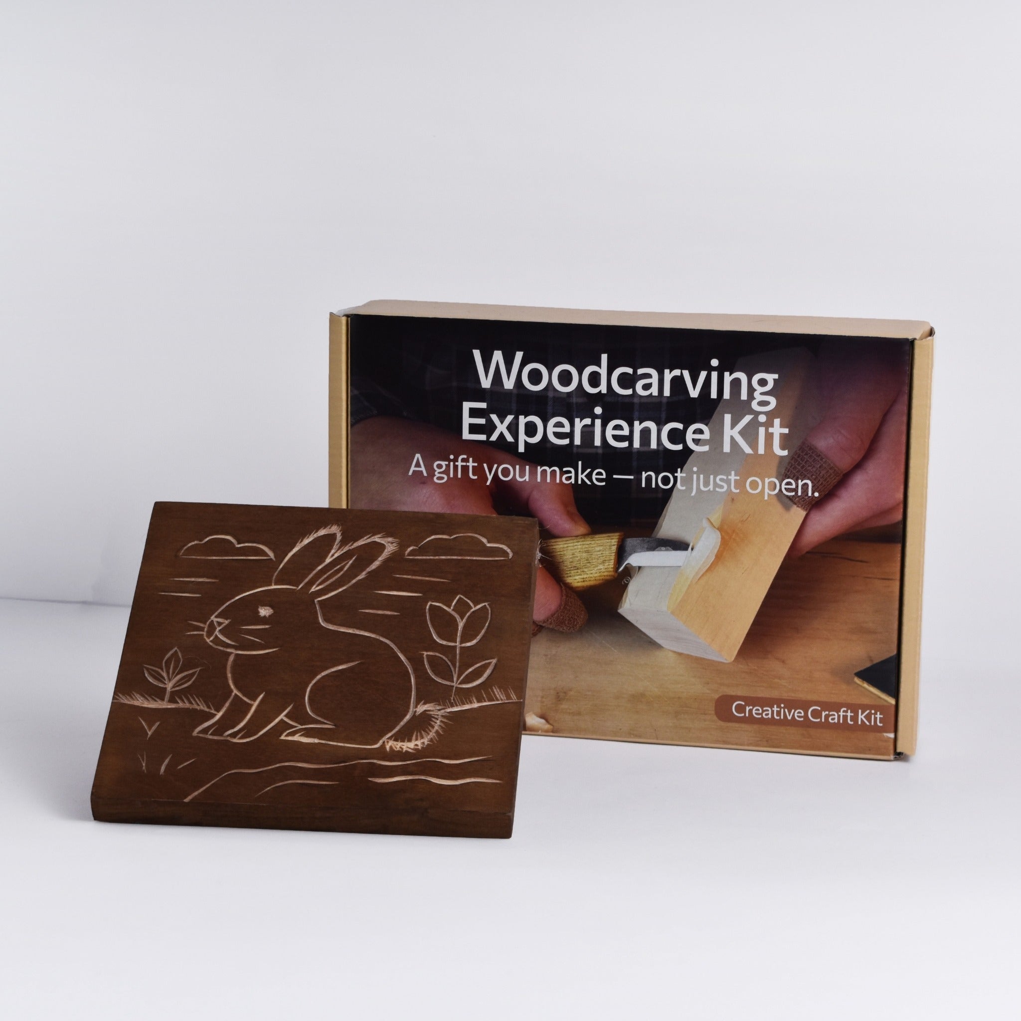 DIY Bunny Carving Kit – Wood Art Set with V - Chisel & Video Guide - 1