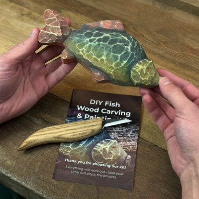 DIY Fish Wood Carving & Painting Kit – Beginner Whittling Set with Video Tutorial - 10