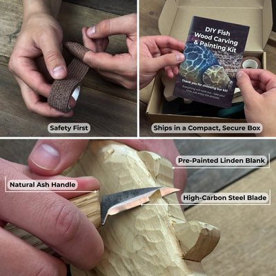 DIY Fish Wood Carving & Painting Kit – Beginner Whittling Set with Video Tutorial - 6
