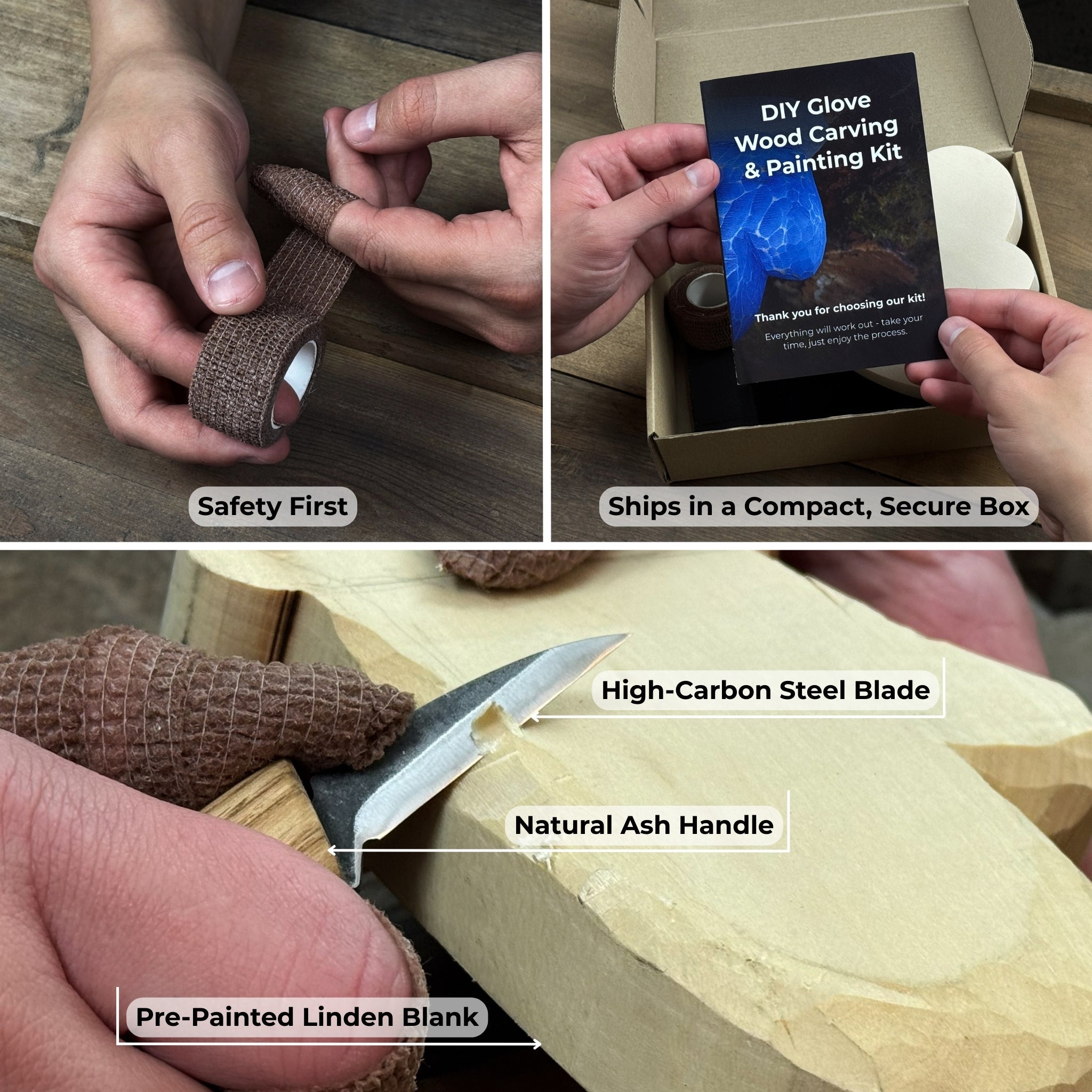 DIY Glove Wood Carving & Painting Kit - 6