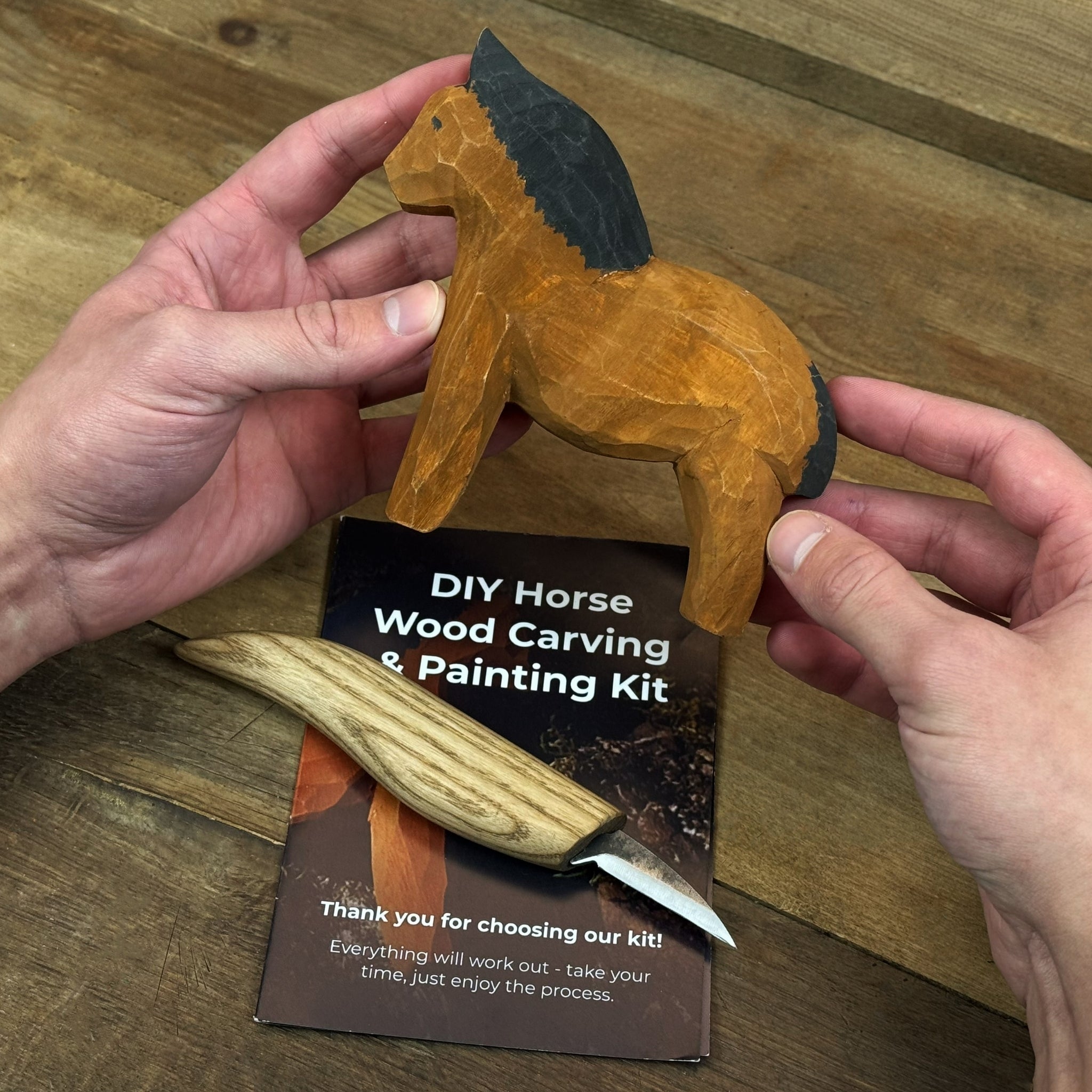 DIY Horse Wood Carving & Painting Kit - 10
