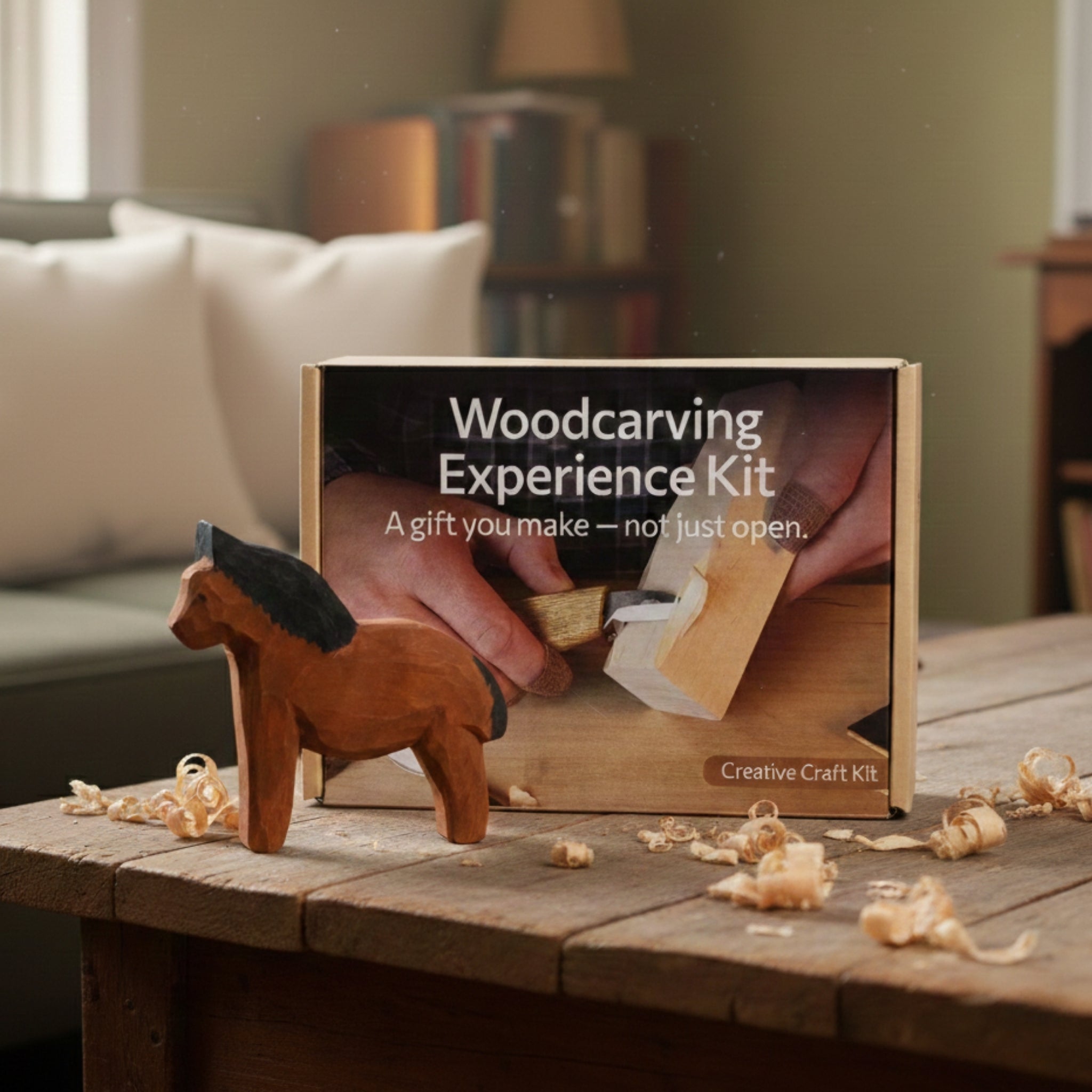 DIY Horse Wood Carving & Painting Kit - 1