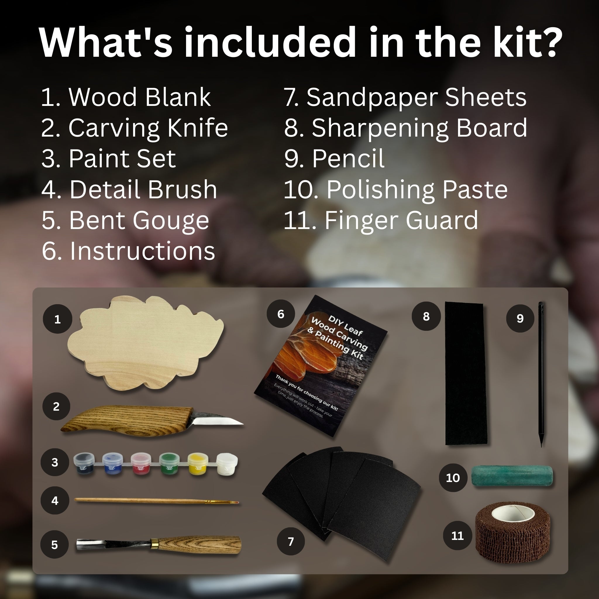 DIY Oak Leaf Carving and Painting Kit - 2