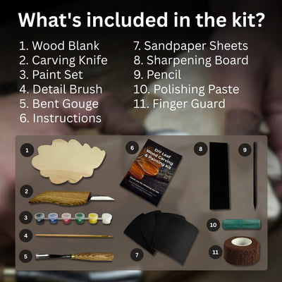 DIY Oak Leaf Carving and Painting Kit - 2
