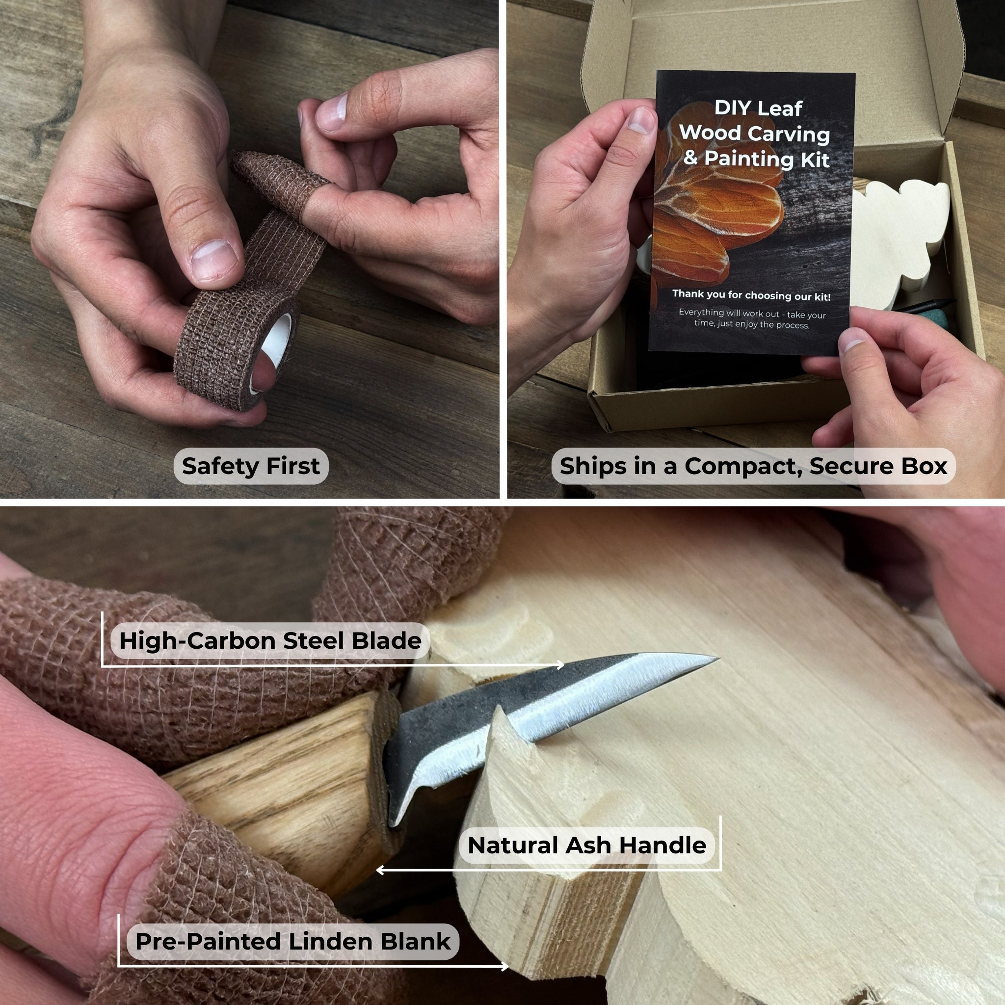DIY Oak Leaf Carving and Painting Kit - 6