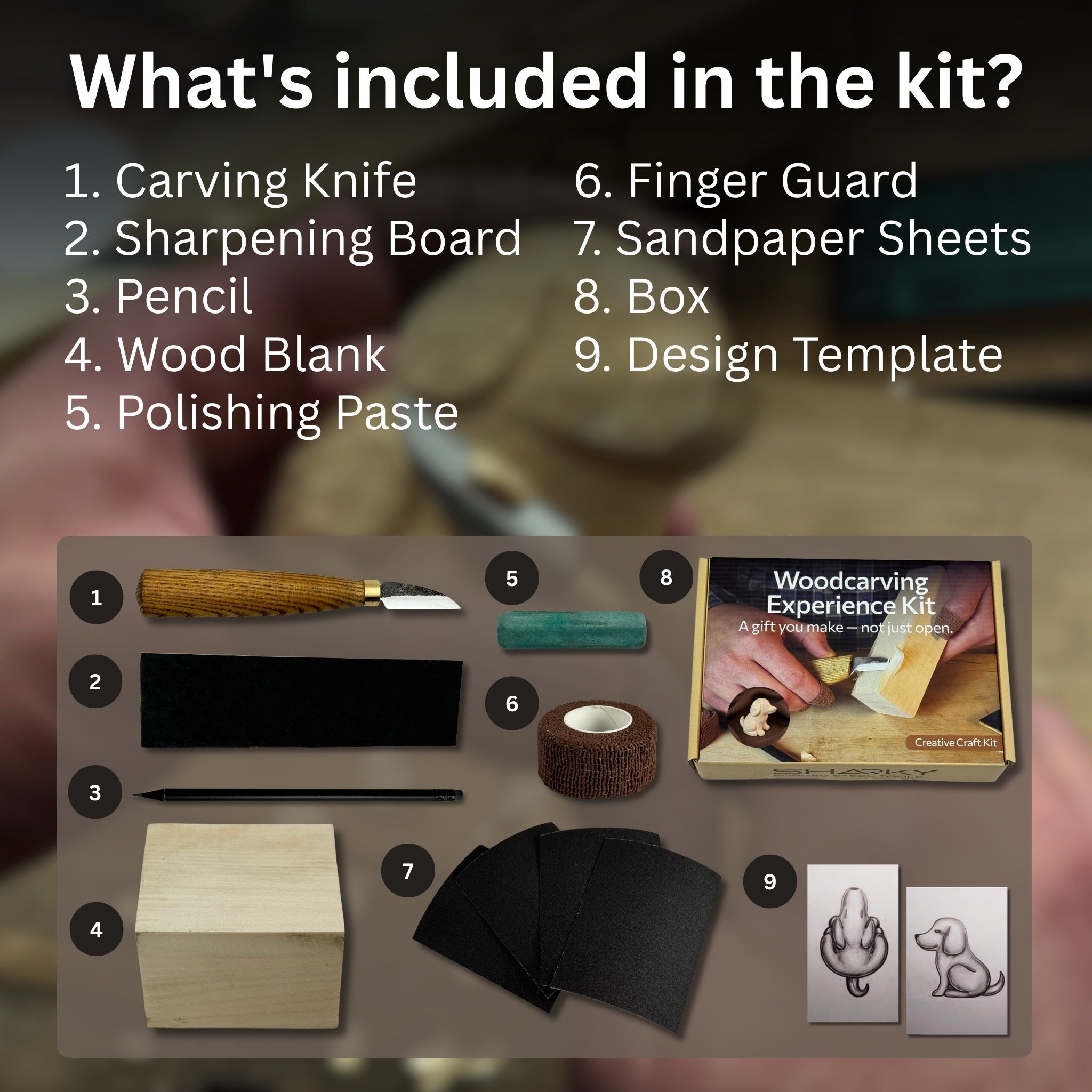 Dog Carving Kit - Complete Starter Whittling Kit for Beginners, Adults, Teens, and Kids - 2