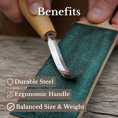 Double Edge Hook Knife with Leather Sheath, 6.5 cm (2.56 inches) - 8