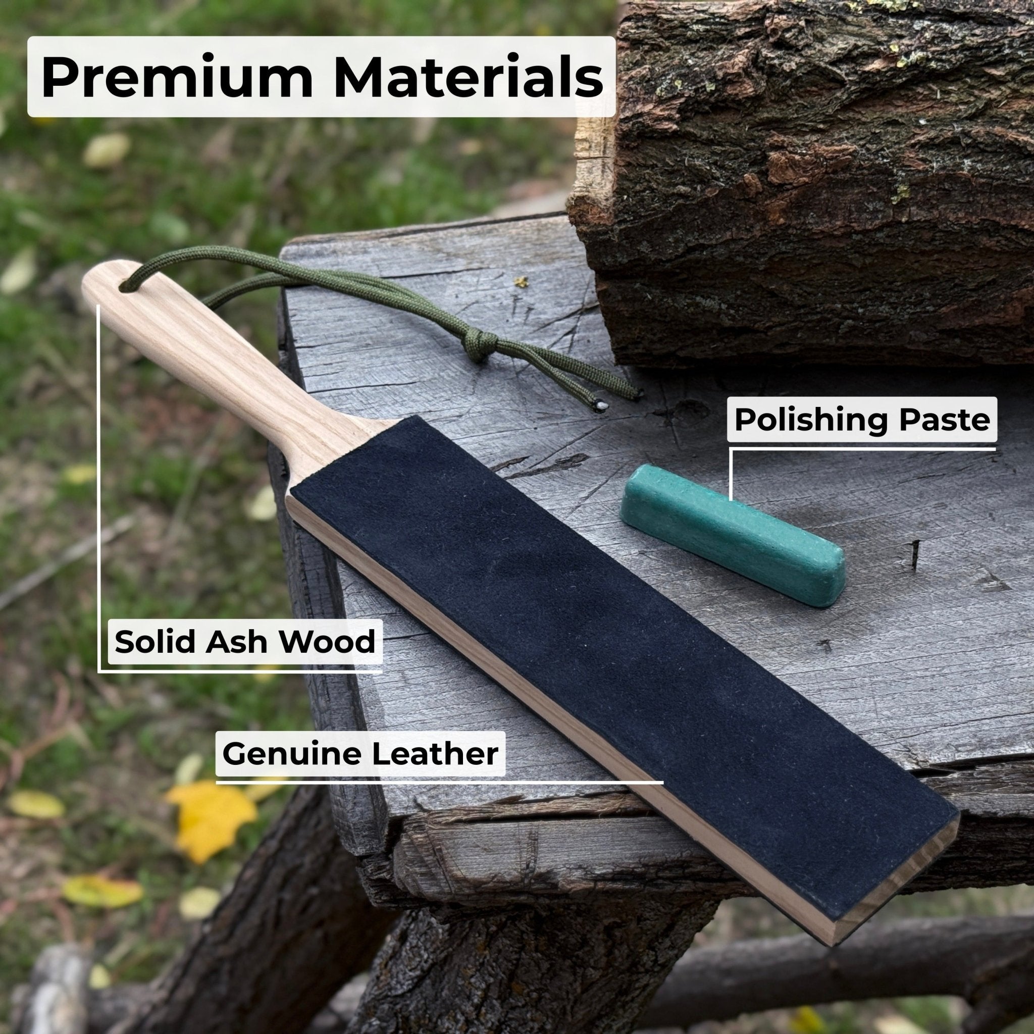 Double - Sided Leather Sharpening Strop with Polishing Paste - 3