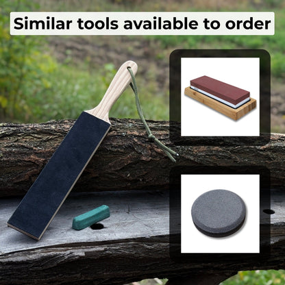 Double - Sided Leather Sharpening Strop with Polishing Paste - 9