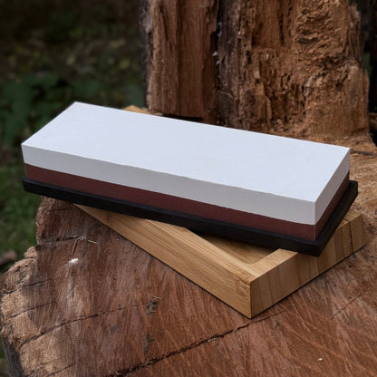 Double - Sided Sharpening Stone with Optional Wooden Stand – Grit 3000 / 8000 - 13