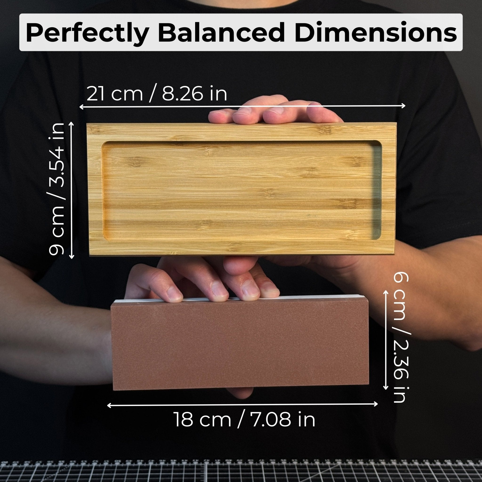 Double - Sided Sharpening Stone with Optional Wooden Stand – Grit 3000 / 8000 - 2