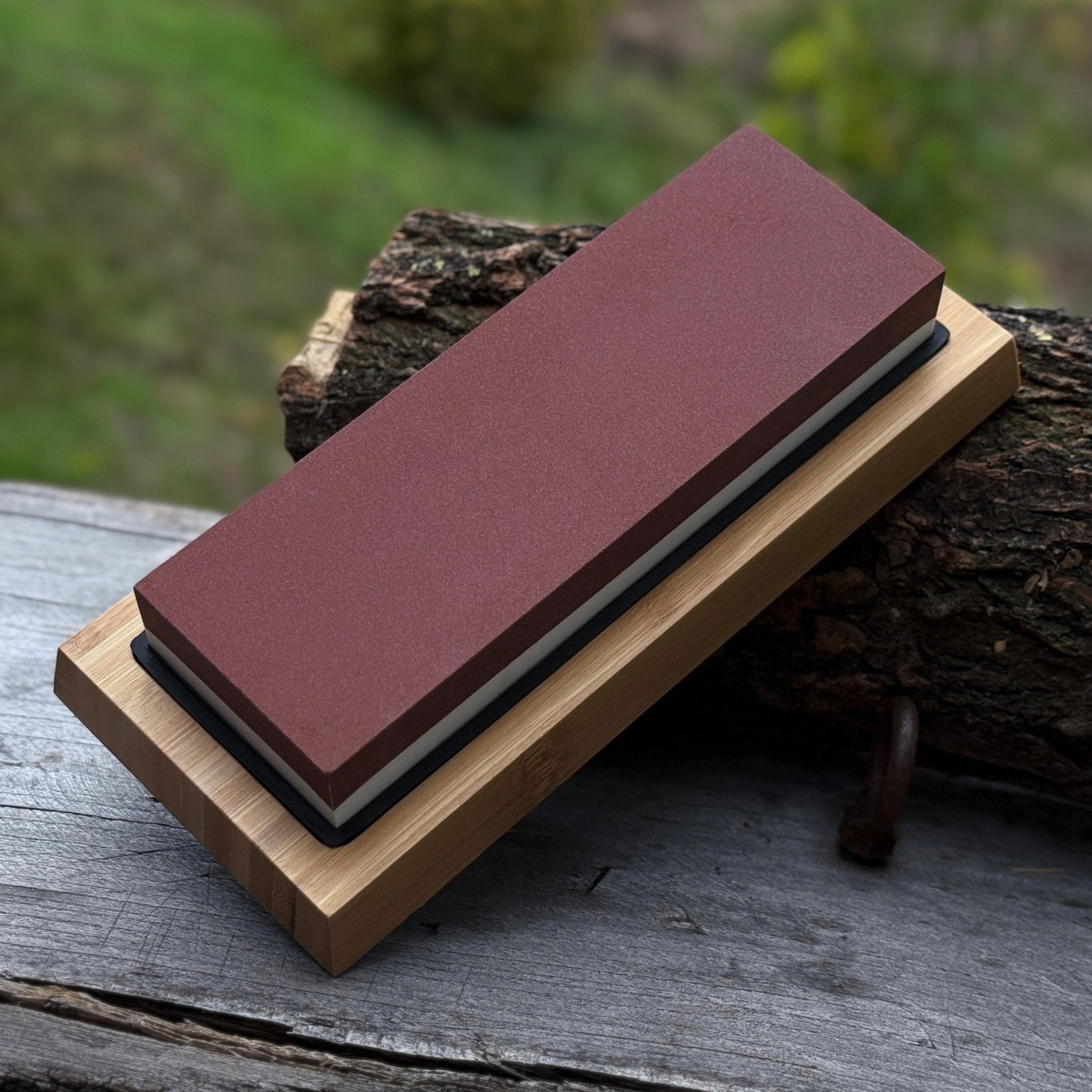 Double - Sided Sharpening Stone with Optional Wooden Stand – Grit 3000 / 8000 - 12