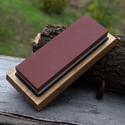 Double - Sided Sharpening Stone with Optional Wooden Stand – Grit 3000 / 8000 - 12