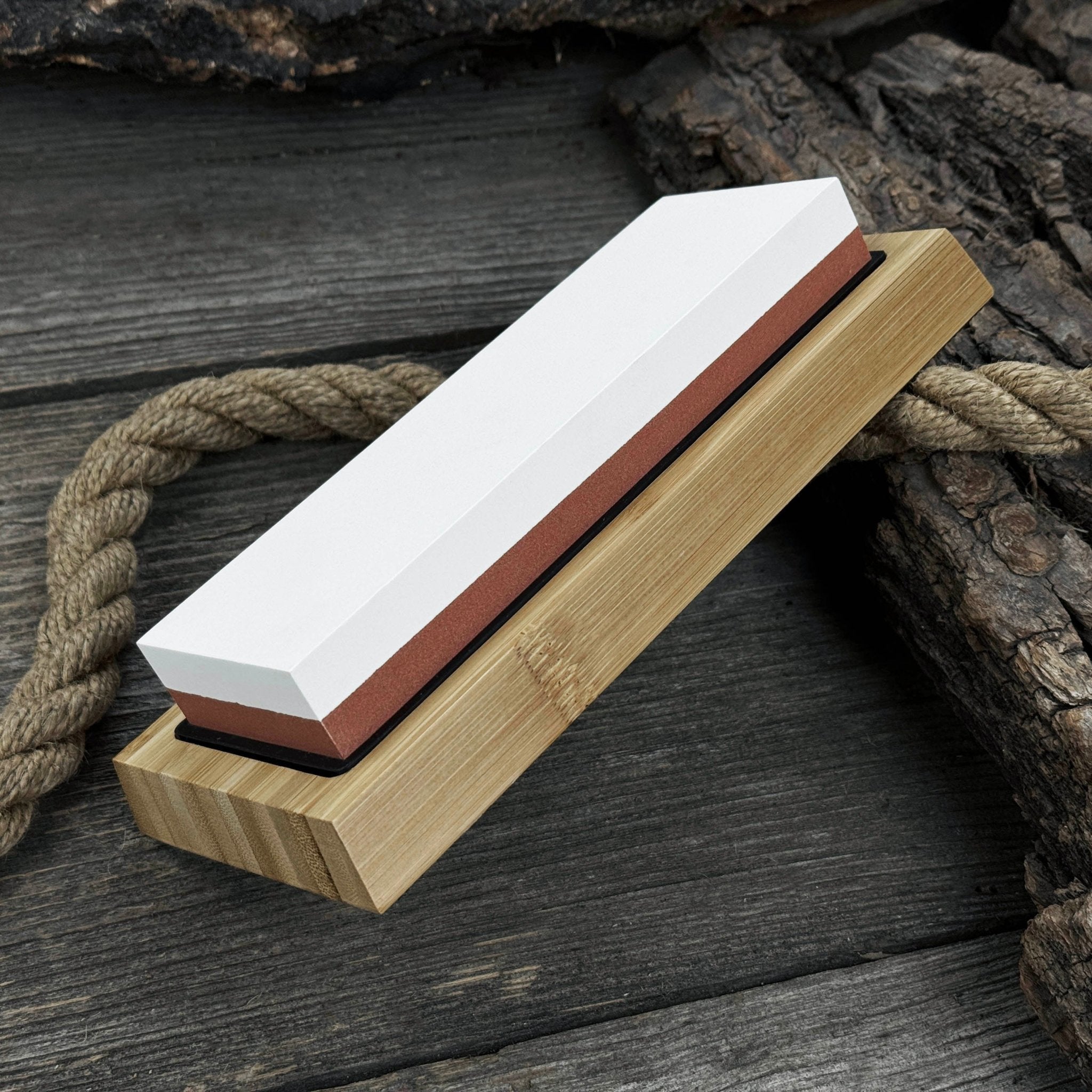 Double - Sided Sharpening Stone with Optional Wooden Stand – Grit 3000 / 8000 - 2
