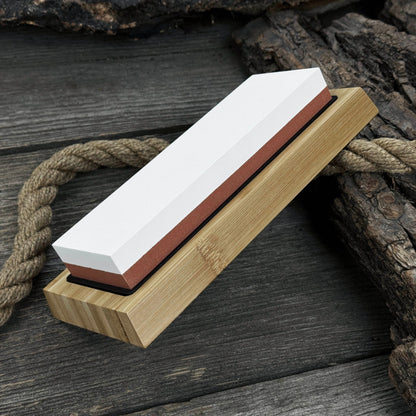 Double - Sided Sharpening Stone with Optional Wooden Stand – Grit 3000 / 8000 - 2