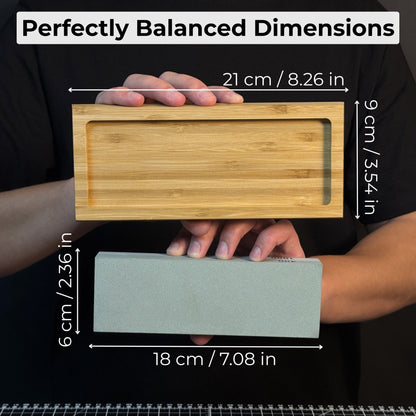 Double - Sided Sharpening Stone with Optional Wooden Stand – Grit 400 / 1000 - 2