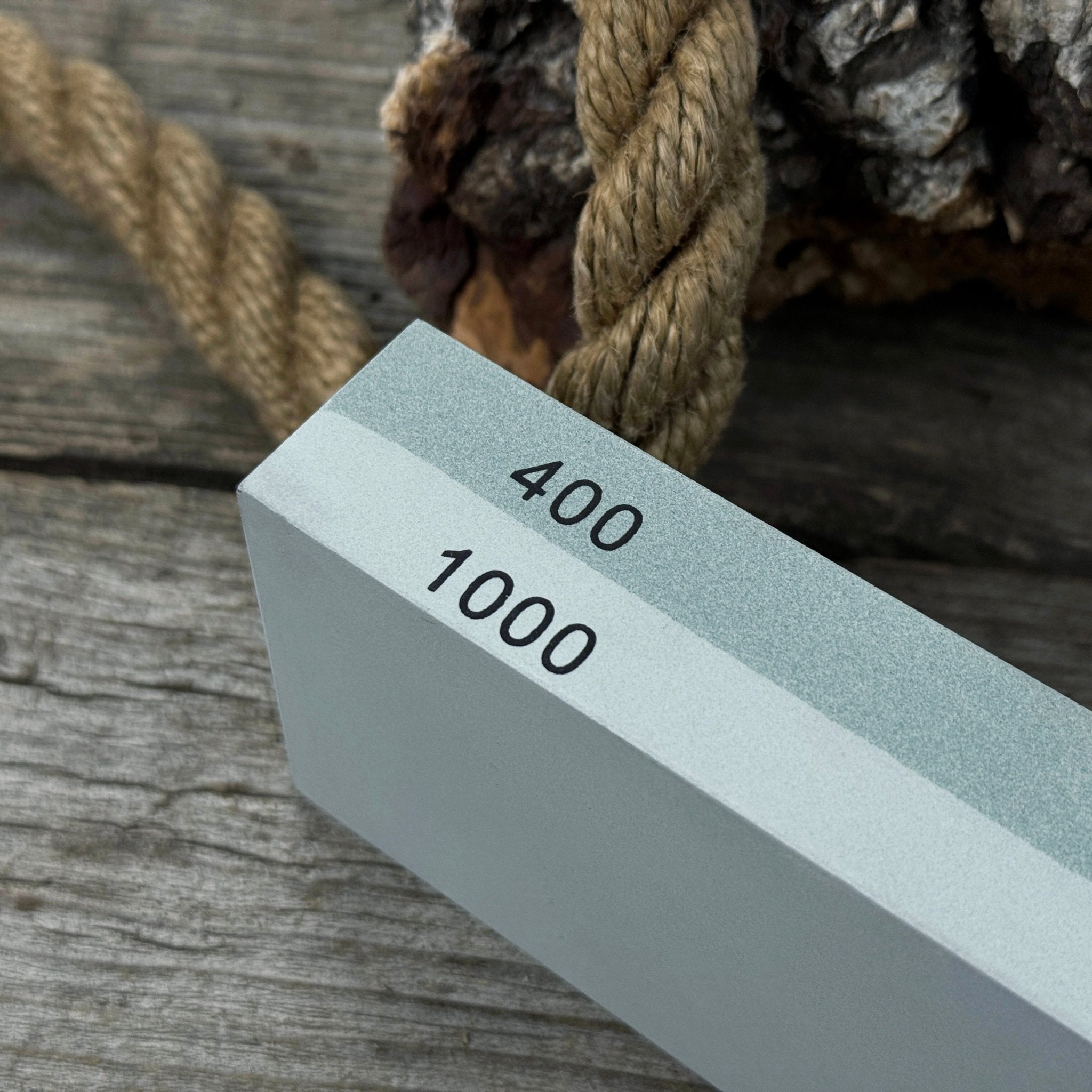 Double - Sided Sharpening Stone with Optional Wooden Stand – Grit 400 / 1000 - 5