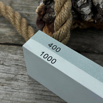 Double - Sided Sharpening Stone with Optional Wooden Stand – Grit 400 / 1000 - 5