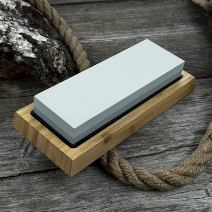 Double - Sided Sharpening Stone with Optional Wooden Stand – Grit 400 / 1000 - 1