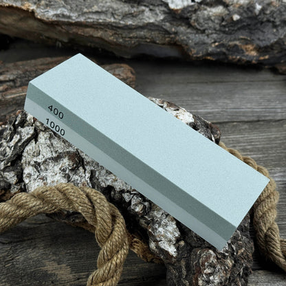 Double - Sided Sharpening Stone with Optional Wooden Stand – Grit 400 / 1000 - 6