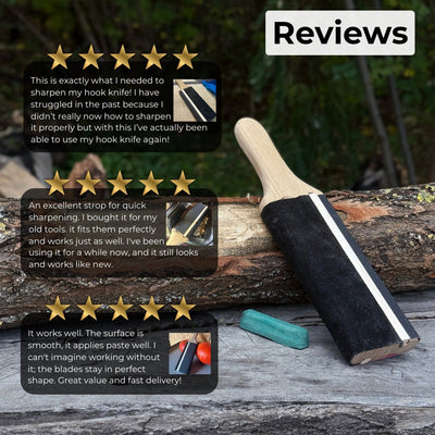 Dual - Sided Leather Paddle Strop For Hook Knives & Gouges - 8