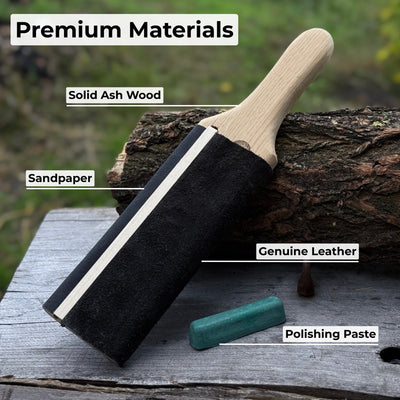 Dual - Sided Leather Paddle Strop For Hook Knives & Gouges - 4