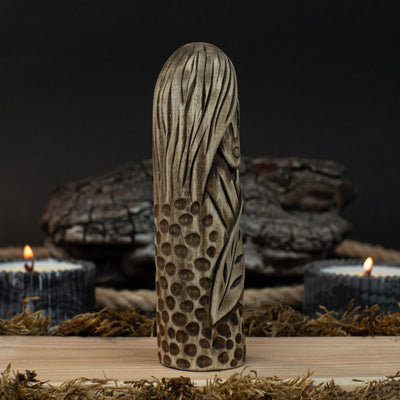 Eir Wooden Figurine – 14 cm (5.7 inch) Hand - Carved Norse Goddess of Healing - 4