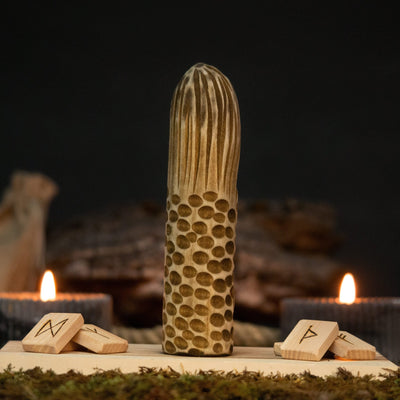 Eir Wooden Figurine – 14 cm (5.7 inch) Hand-Carved Norse Goddess of Healing - 3