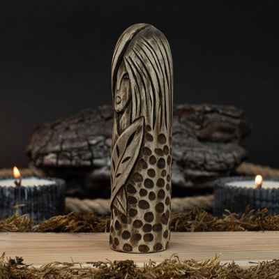 Eir Wooden Figurine – 14 cm (5.7 inch) Hand - Carved Norse Goddess of Healing - 2