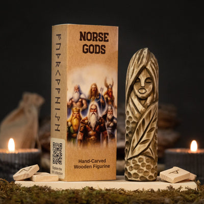 Eir Wooden Figurine – 14 cm (5.7 inch) Hand-Carved Norse Goddess of Healing - 1