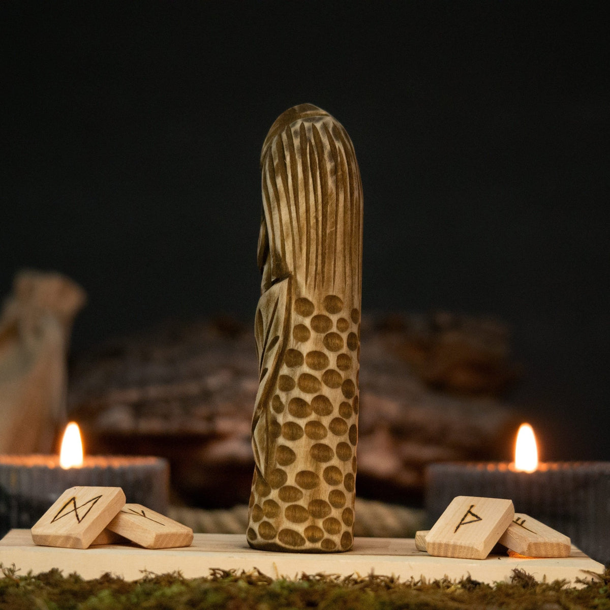 Eir Wooden Figurine – 14 cm (5.7 inch) Hand-Carved Norse Goddess of Healing - 9